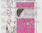 Early 1900's Alice in Wonderland Cheshire Cat  Paper Toy Reproduction Digital Collage Sheet
