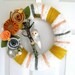 Fluffy White and Mustard White Owl Yarn Wreath - The Original Felt and Yarn Wreath