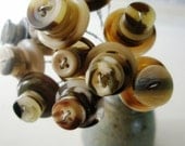 Button bouquet - brown button flowers