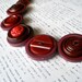 Vintage button necklace, red burgundy brown recycled buttons