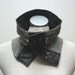 SALE - LAST PIECE - Grey woollen cowl with black leather details, decorative zipper and metal snap closure