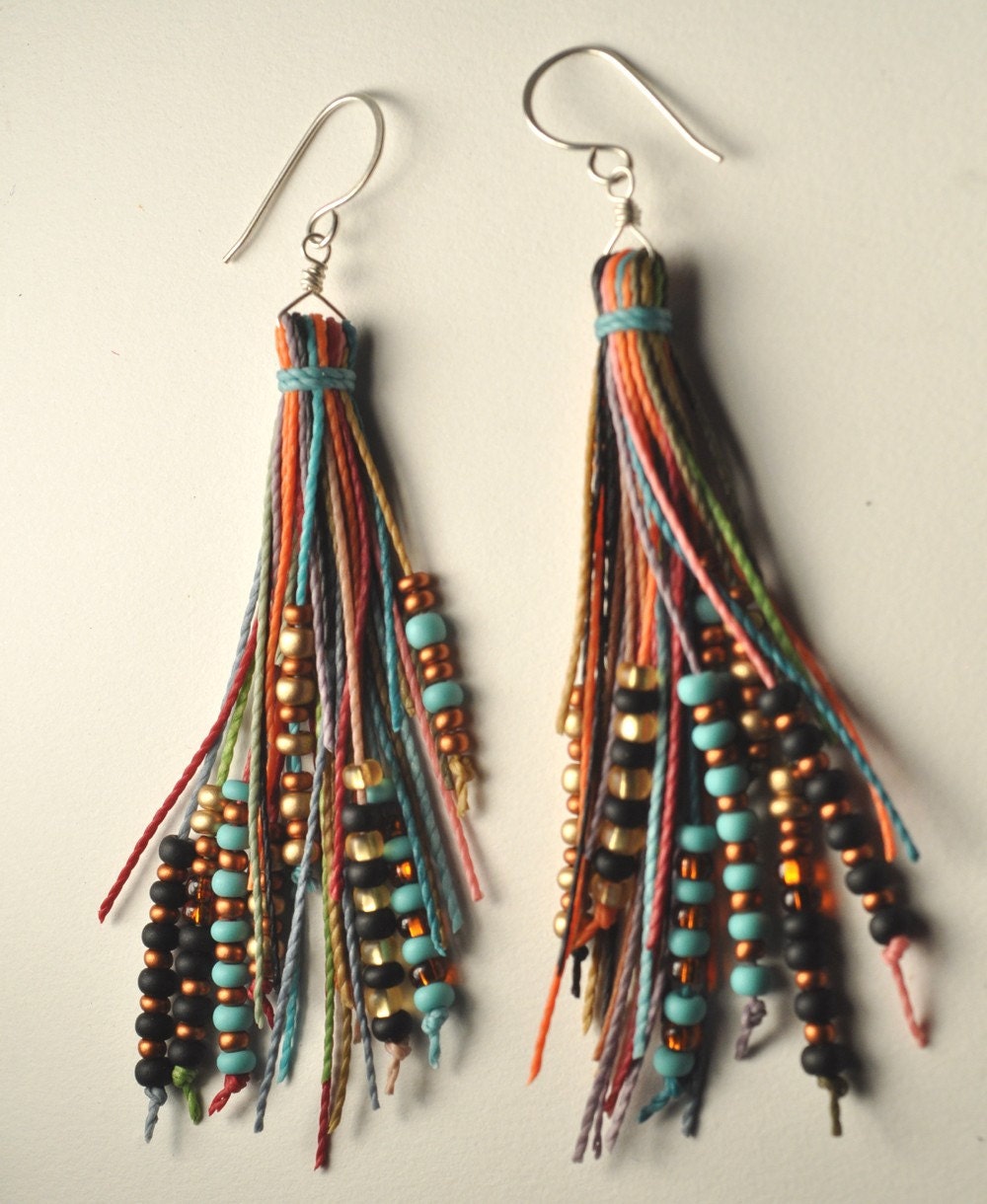 feather fringe earrings