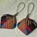 Asymmetric and Geometric Diamond Earrings with Antique Gold Czech Glass Beads