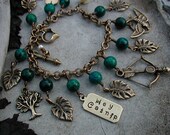 The Hunger Games - HEY CATNIP Charm Bracelet with Australian Jade Beads and Arrow Clasp