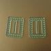 Two Large Pale Green Peridot Rectangle Plastic/Lucite Belt Buckles Art Deco Czech Findings