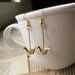 14k Gold Paper Crane Earrings - Long Length