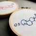Diptych Molecule Embroidery Wall Art - Testosterone and Estrogen
