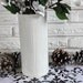 Faux Bois Stoneware Vase in creamy white