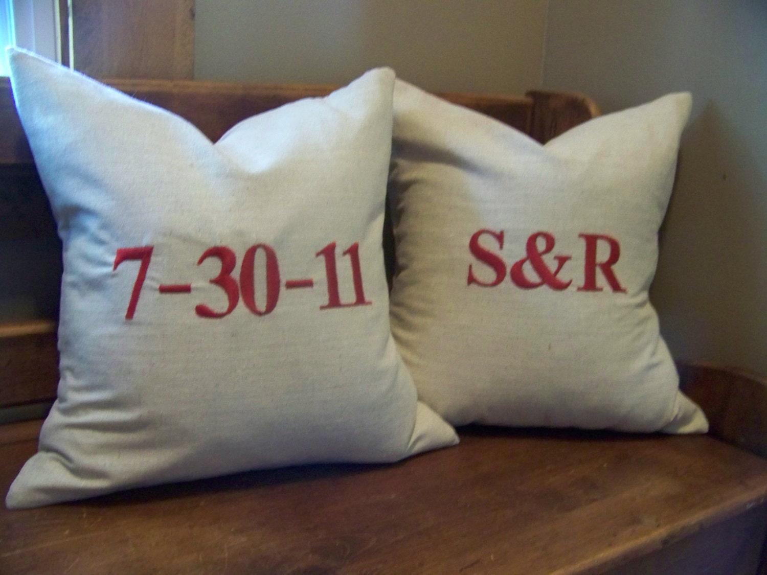 The wedding/engagement/anniversary pillow cover set customizable