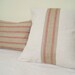 red stripe jute pillow cover - natural fiber - canvas