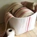 grainsack basket red stripe - vintage style - canvas - storage - organization - gift basket