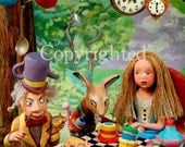 Alice in Wonderland Greeting Cards - Mad Hatter's Tea Party