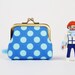 Deep mum - Ta dots in breeze - metal frame purse