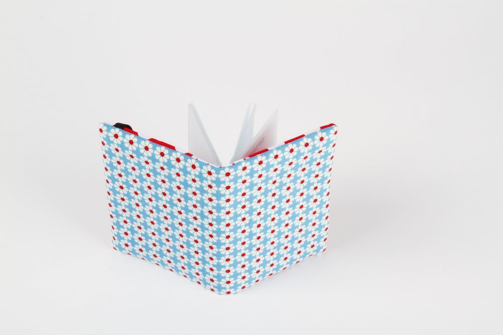 Card holder - Daisy dots in blue