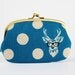 Big siamese - Echino Buck in blue - double metal frame purse