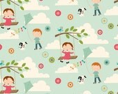 Fly a Kite Main Teal Blue Kids Swings and Kites by October Afternoon Cotton Riley Blake Fabrics  - 1 Yard
