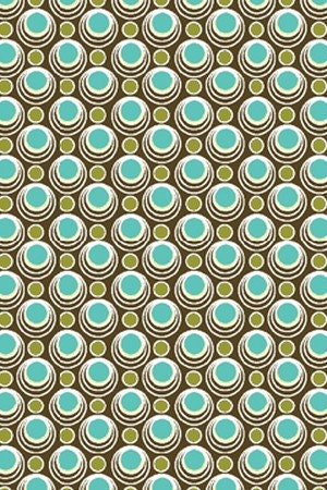 Arianna Bubbles Cocoa Brown and Aqua Blue by Jennifer Young Benartex Fabrics - 1 Yard