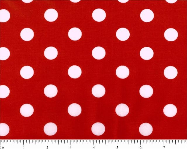 Minnie Lots of Dots Red with White 9/16 inch Spotty Dot Polka Dots Cotton FABRIC - 1 Yard