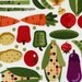 Hoodies Sow and Grow Garden Veggies Vegetables in Ivory by Hoodie for Timeless Treasures Fabrics - 1 yard