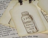 Vintage 1 Pint Mason Jar Gift Tags