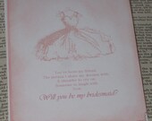 Will You Be My Bridesmaid Cards in Pink and Diamond Glitter- Set of 3