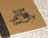 Vintage Reading Owl Altered MOLESKINE Notebook/Journal