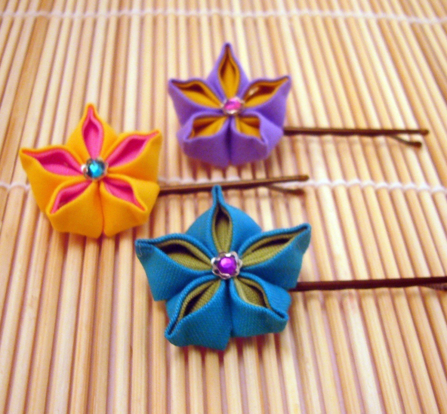 Summer Party Japanese Kanzashi Bobby Pins