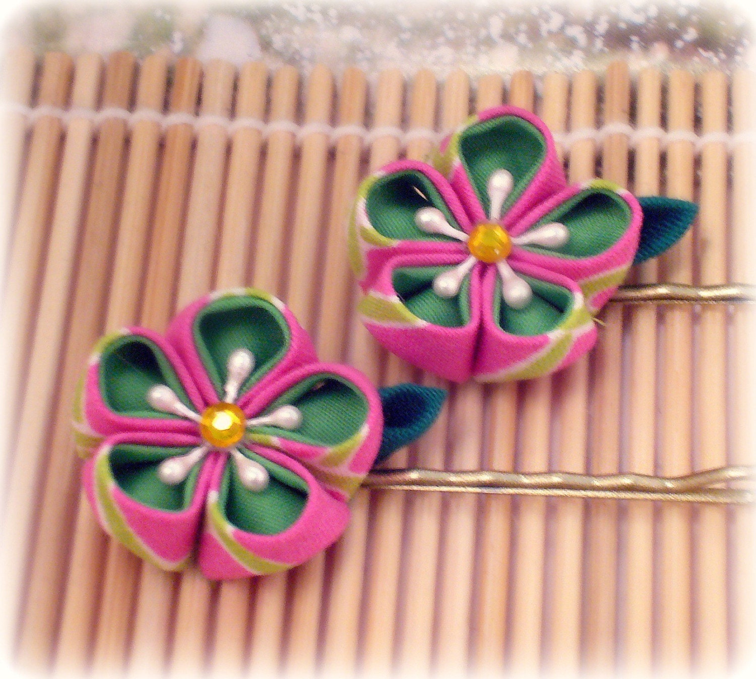 Watermelon Crush Japanese Kanzashi Bobby Pins