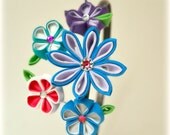 SALE - Tropical Blues Japanese Kanzashi headband