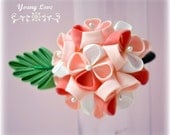 Young Love Japanese Mini Hydrangea Kanzashi Ponytail Elastic