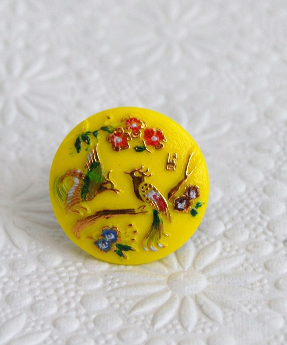 Garden of delight cocktail ring in yellow
