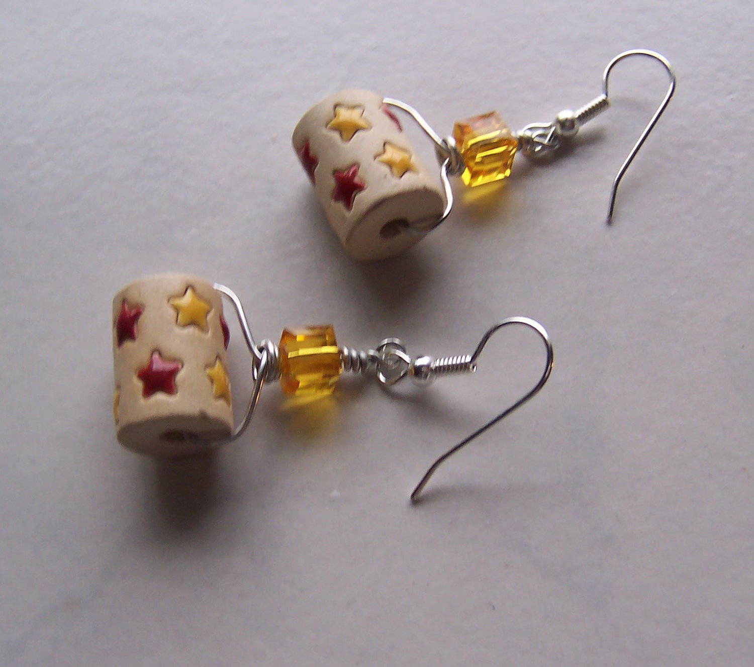 Stonewear Superstar Earrings-in Red and Yellow