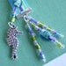 Ribbon and Bead Bookmark with Seahorse Charm