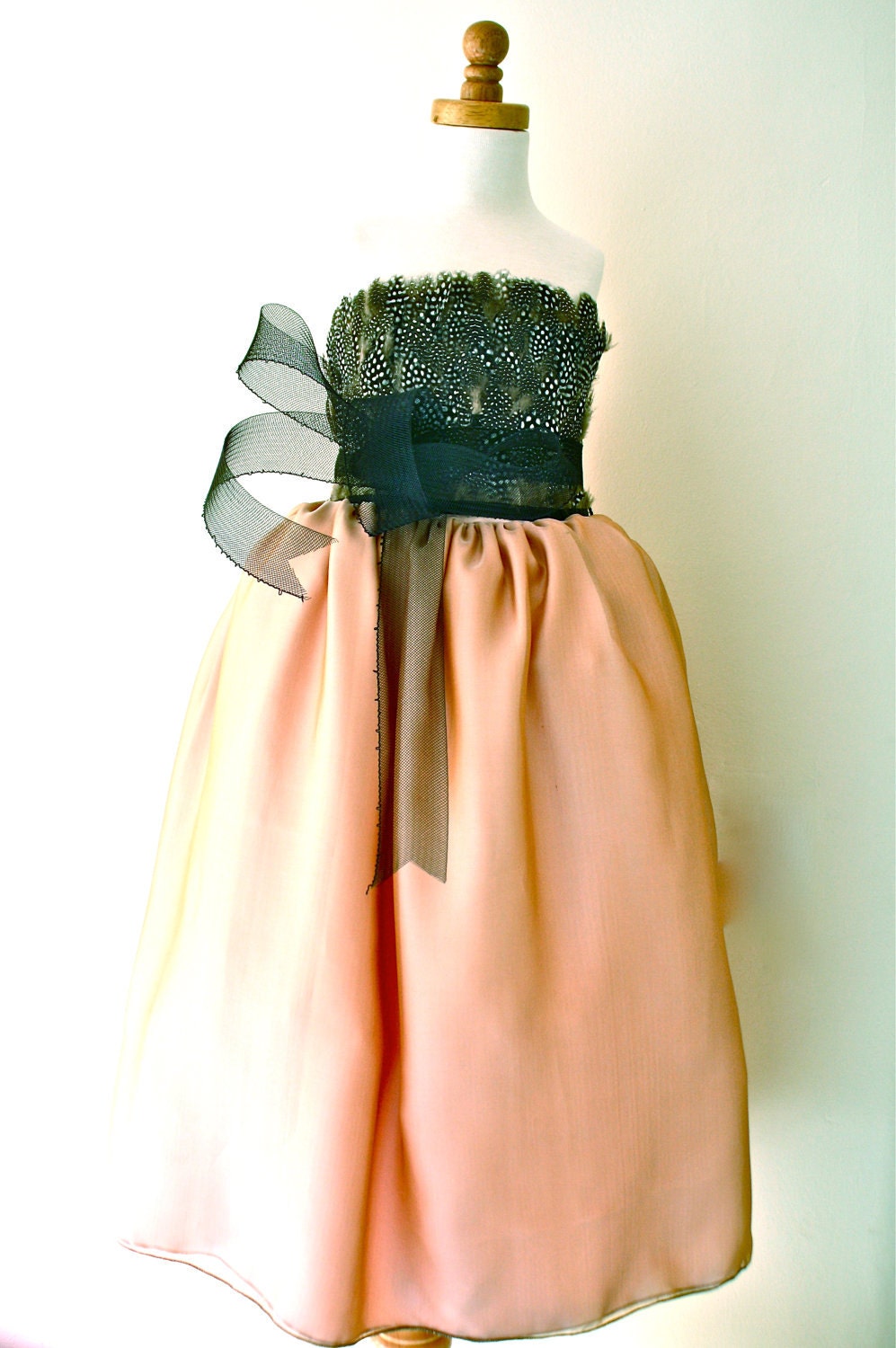 Degas Flower Girl Dress- Blush Pink (Ball Gown Length) With Horse Hair Sash