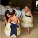 Gold Constellation Flower Girl Dress- Navy Blue Sash Example