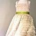 Pale Pink Vera Flapper Flower Girl Dress- With Stem Green Sash Example