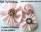 Flower tutorial,  HANDKERCHIEF flowers, num26, . .2 STYLES or make them with a 12 inch square of  fabric  No sewing machine.