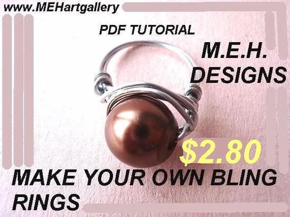 jewelry tutorial, ring diy pattern 42A  ..... make your own WIRE WRAPPED Rings  using stainless steel wire from the hardware store