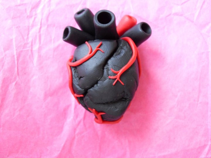 Black My Heart Anatomy Necklace