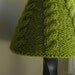 Lampshade Cover for small Target shade - featured in Time Out New York Magazine - hand knit cabled cozy in moss green