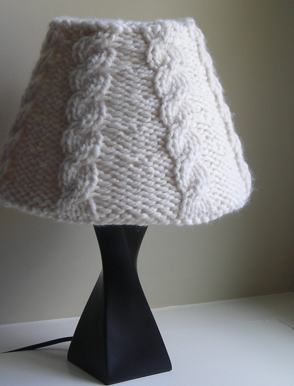 Knitting Pattern PDF - Knitted Cabled Lampshade Covers for Target Shades in two sizes - lighting - lampshade cozy