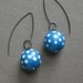 dixie earrings, blue - vintage lucite and sterling