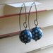 dixie earrings, blue - vintage lucite and sterling