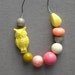 RESERVED for Liz - lemon moon necklace - vintage lucite