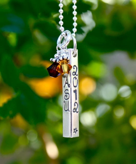 Sterling Silver Bar Personalized Necklace, Perfect Graduation Gift, Personalized Graduation Gift, High School Graduation, College Graduation