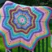 Baby rainbow afghan blanket buddy photo prop One of a kind crochet pastel round star pointed