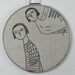 hand embroidery-fly away in charcoal gray and