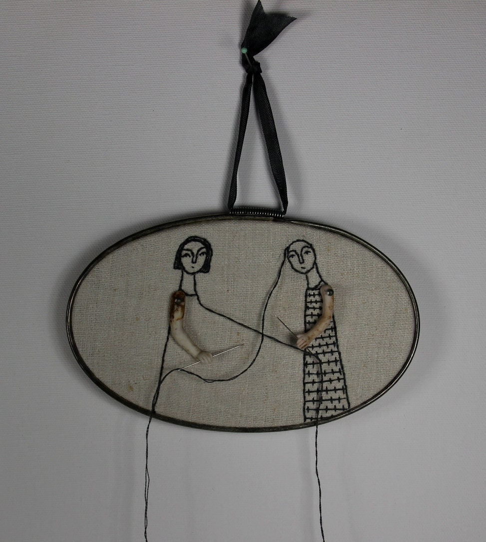 hand embroidery hoop art- we complete eachother