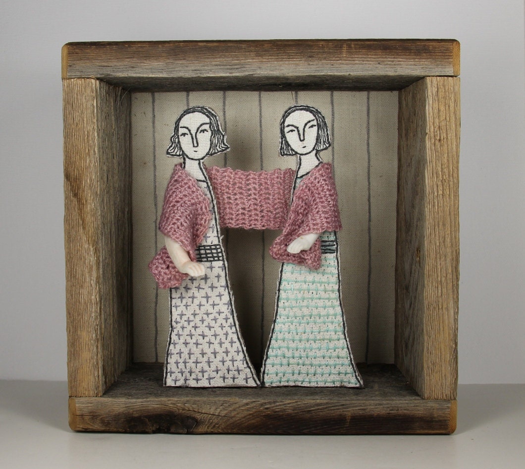 hand embroidery diorama - shawl story part 2