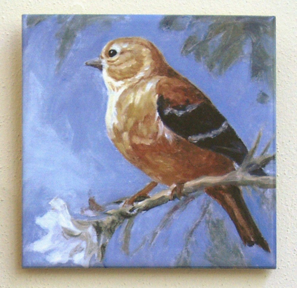 Goldfinch, Bird, Print on Ceramic Art Tile,   6 x 6
